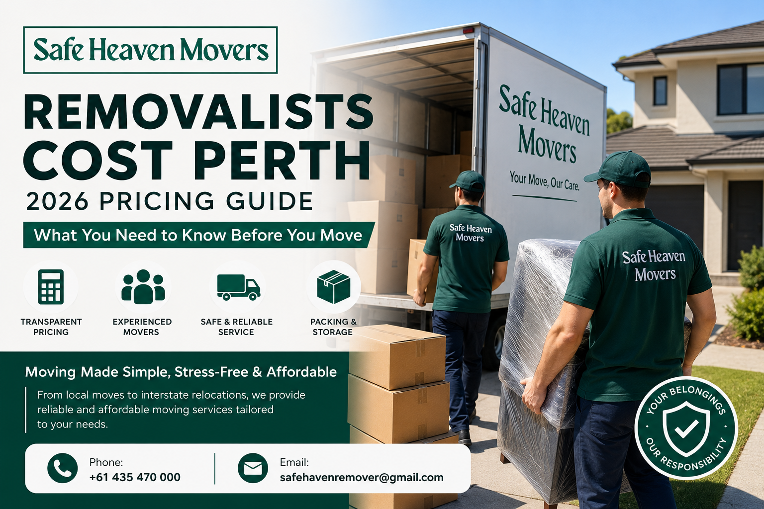 Professional moving services in Perth | Afforable Movers Perth | Safe Heaven Movers